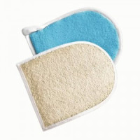 Мочалка для тела ВАРЕЖКА(Люфа+хлопок),14*18см,015010/ YORK