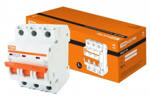 TDM автоматический выкл. ВА47-29 3P 25А 4,5кА х-ка D  SQ0206-0175