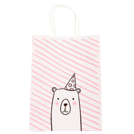 Пакет подарочный с кручеными ручками 24x10,5x32 см, "Мишка"