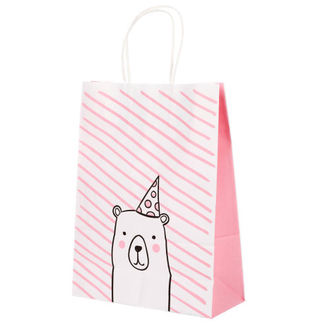 Пакет подарочный с кручеными ручками 24x10,5x32 см, "Мишка"