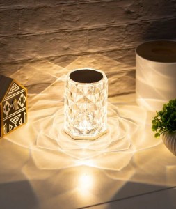 СТАРТ св-к декор. настольный 2LED Crystal Rose mini акк.1000mAh сенсор/димм 2-4-6K 130x90 USB-шнур