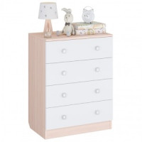 Комод Polini kids Simple c 4 ящиками, дуб пастельный-белый (мест 1)