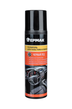 ЕРМАК / NG Полироль пластика, винила "черный лед" (аэрозоль) 335 мл.