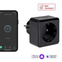 EKF HomeСonnect Wi-Fi Умная розетка 1 мест. земля ДУ черная RCS-2-WF
