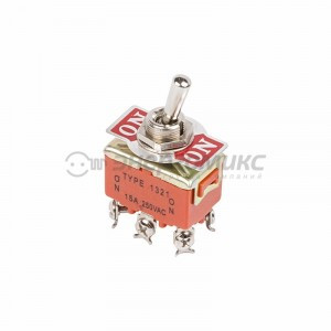 REXANT тумблер 250V 15А (6c) ON-ON двухполюсный (KN-202) цена за шт (10!),,36-4131