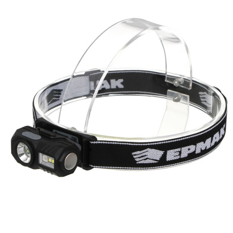 Фонарь налобный тм ЕРМАК,сенсорный,крепление,XPE LED+3LED,9 режимов,500мАч,64х45х34 мм,красный свет