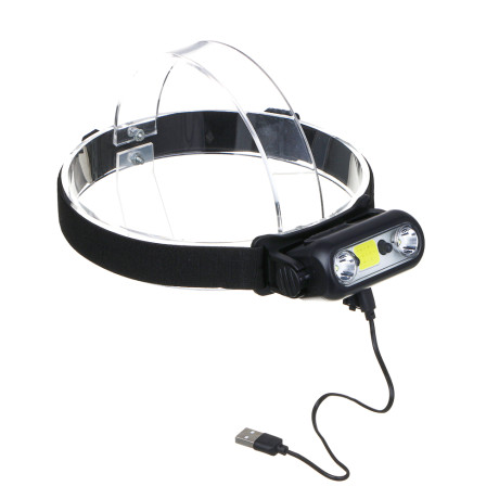 ЕРМАК Фонарь налобный сенсорный, XPE LED+COB, 6 режимов, 1200мАч, пластик, красный свет, 90х55х30 мм