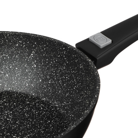 SATOSHI Оникс Сковорода глубокая литая d26см, антипригарное покрытие "мрамор", съемная ручка, индукц