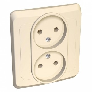 Systeme Electric Этюд роз. СУ 2 мест. крем. (пл.осн.) PC16-005K (20!)