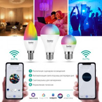Camelion Smart Home Wi-Fi лампа св/д свеча C35 E14 7W RGB+DIM+CW 220V LSH7/C35/RGBСW/E14/WIFI