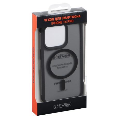ВСЁГАЗИН Чехол для смартфона MS Карбон, iP - 14 pro, ms, черный