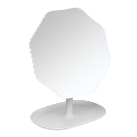 ЮНИLOOK Зеркало настольное с подставкой, пластик, стекло, высота 21 см, диаметр 16 см,  2 цвета