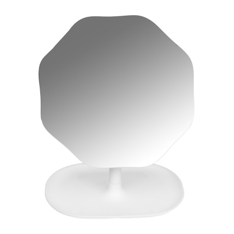 ЮНИLOOK Зеркало настольное с подставкой, пластик, стекло, высота 21 см, диаметр 16 см,  2 цвета