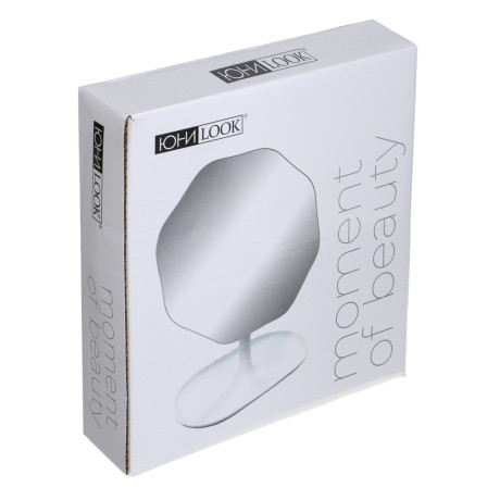 ЮНИLOOK Зеркало настольное с подставкой, пластик, стекло, высота 21 см, диаметр 16 см,  2 цвета