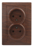 ЭРА Intro Plano роз. СУ, 2 мест. керамика, 2х2P, 16A, венге, 250В, IP20, 1-204-10 2267