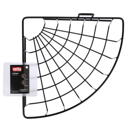 VETTA Полка настенная, угловая, металл, 30,5x22x8 см, черный