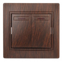 ЭРА Intro Plano выкл. СУ 2 кл. инд. 10А IP20, венге 9052