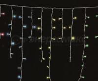 Гирлянда-бахрома Айсикл 48LED разноцв. 1.8м*0,5м/18нит., 8реж. прозр.пвх IP20 255-019 Neon-Night