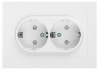 ЭРА Intro Accent мех. роз. СУ 2 мест. (земля, шторки), 16А-250В, белый Б0063528