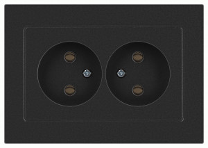 ЭРА Intro Accent мех. роз. СУ 2 мест. 16А 250В, графит 6-204-07