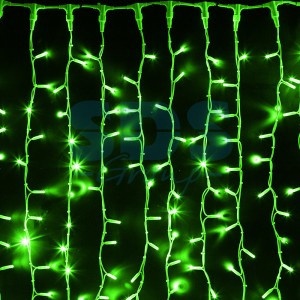 "Гирлянда-занавес ул. Св/д дождь 360LED зел. 2х1,5м/20нит. бел.кауч., IP65, 20W 237-114 Neon Night
