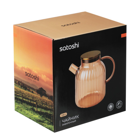 SATOSHI Кантри Чайник заварочный 1,8л, стекло, нерж.сталь
