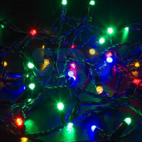 Гирлянда-нить ул. 100LED разноцв. 10м, чер.ПВХ, без б/п (код634330) IP65 соед. 305-179 Neon Night
