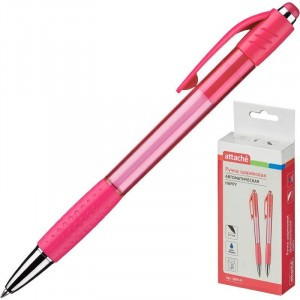 Ручка шарик. Attache Happy,розовый корпус,цвет чернил-синий 389747