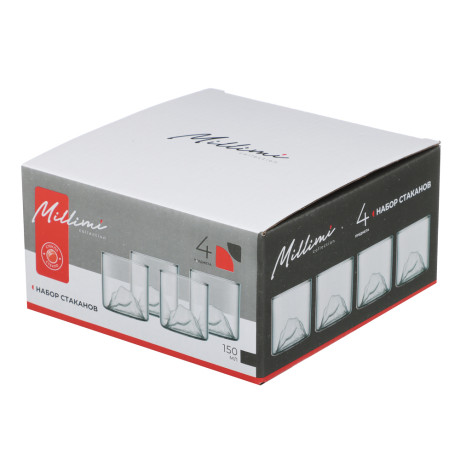 MILLIMI Набор стаканов Вершина 150 мл, 4 шт, стекло