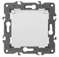 ЭРА 14 Elegance мех. роз. СУ (земля) шторки с крышкой, 16A,250В, белый 14-2103-01 автоклеммы 3837