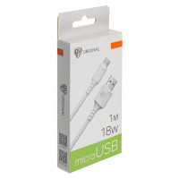 BY Кабель для зарядки Fusion USB(A)-microUSB, 18W, 1 м, 2.4A, TPE, белый