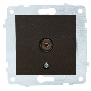 OVIVO мех. роз. СУ 1 мест. TV (оконечная) черный металлик (ко всем рамкам) 600-000317-225