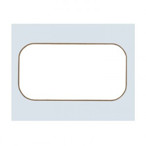 EKF Стокгольм рамка для розетки 2 мест. белая с линией цвета шампань (PC) EYM-G-305-20