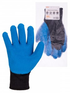 TDM Перчатки х/б плотной вязки с латексным покрытием "Рельеф" р.10 черн 10кл. 125г, 1параSQ1016-0214