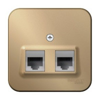Systeme Electric BLANCA роз. тел./комп. ОУ 1 мест. титан(пл.осн RJ11+RJ45 изол. пл) BLNIA045114(12!)