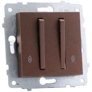 OVIVO мех. выкл. СУ 2 кл. 10А (узкая клавиша, проходной) мокка 610-000219-211