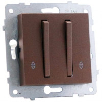 OVIVO мех. выкл. СУ 2 кл. 10А (узкая клавиша, проходной) мокка 610-000219-211