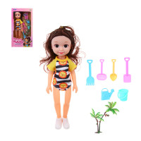 ИГРОЛЕНД Кукла 35 см с акс. &quot;На пляж&quot;, PVC, PP, 20х6,2х34 см, 3 дизайна