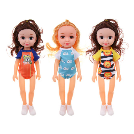 ИГРОЛЕНД Кукла 35 см с акс. "На пляж", PVC, PP, 20х6,2х34 см, 3 дизайна