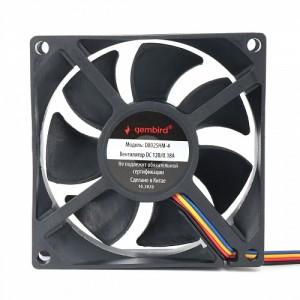 Вентилятор Gembird D8025HM-4, 80x80x25, гидродинамический, 4 pin, провод 30 см, 18652
