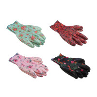 INBLOOM Перчатки садовые с нитриловым полуобливом, полиэстер, 9 размер, 23см, 31г, цветные