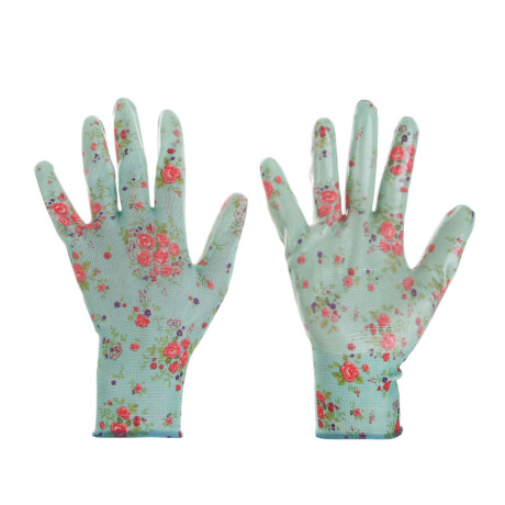 INBLOOM Перчатки садовые с нитриловым полуобливом, полиэстер, 9 размер, 23см, 31г, цветные