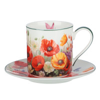 Набор чайный 2 пр., 250мл, MILLIMI, Маки, фарфор