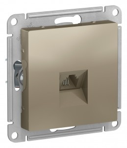 Systeme Electric AtlasDesign мех. роз. телеф. СУ 1 мест. шампань (пл.осн., RJ11) ATN000581 (10!)