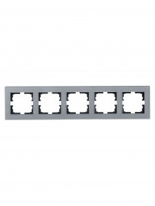 Lezard VESNA рамка акрил СУ 5 мест., гориз., асфальт матовый 742-M6980-150