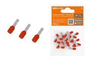 TDM наконечник-гильза втулочный изолир. НШВИ  1,5мм2 Е1508 Красный (уп.20шт, цена за уп) SQ0568-0040