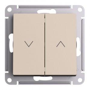 Systeme Electric AtlasDesign мех. выкл. СУ 2 кл. жалюзи, 10А, ПЕСОЧНЫЙ ATN001219 (5!)