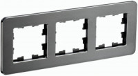 IEK BRITE Рамка СУ 3 мест. РУ-3-1-Бр металл титан RE BR-M32-M-01-K48