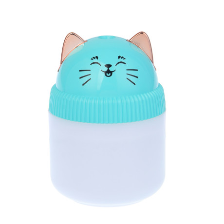 LEBEN Увлажнитель воздуха Котик, 220мл, подсветка, 11x8x8см, питание 5В/0.4А от USB, 2Вт