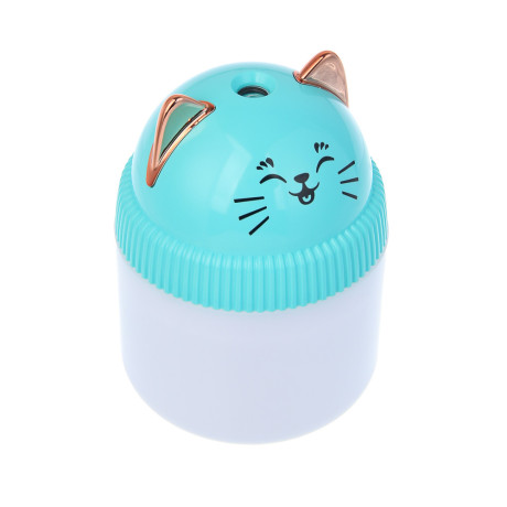 LEBEN Увлажнитель воздуха Котик, 220мл, подсветка, 11x8x8см, питание 5В/0.4А от USB, 2Вт